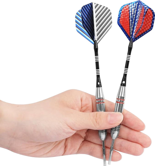 FUZWOL Steel Tip Darts Set Aluminium Foil Flights Stainless Steel Barrels 3 Pack