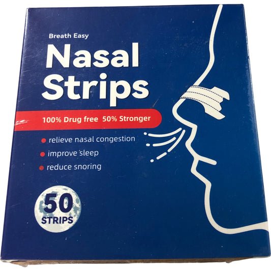 Breath Easy Nasal Strips 50 Count Drug Free Stronger Relief Improve Sleep
