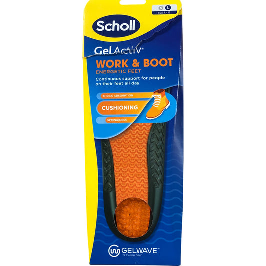 Scholl Scheidt Gel Activity Work Boot Insoles Size UK 7-12 Comfort Cushioning