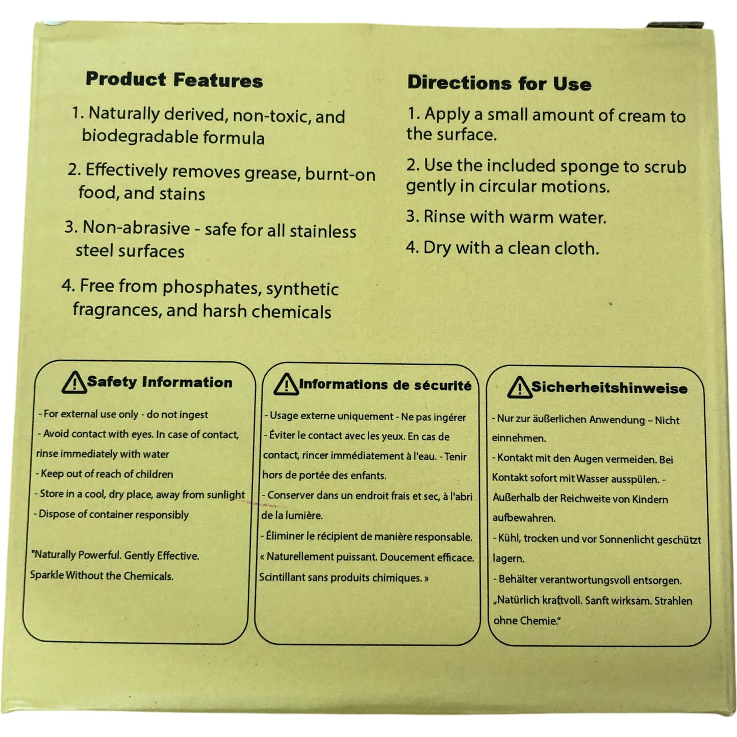 Misl Kitchen Natural Stainless Steel Pan Cleaning Cream And Sponge Eco Friendly