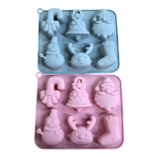 Silicone Christmas Craft Moulds Set of 2 Resin Moulds for Baking Candy Making