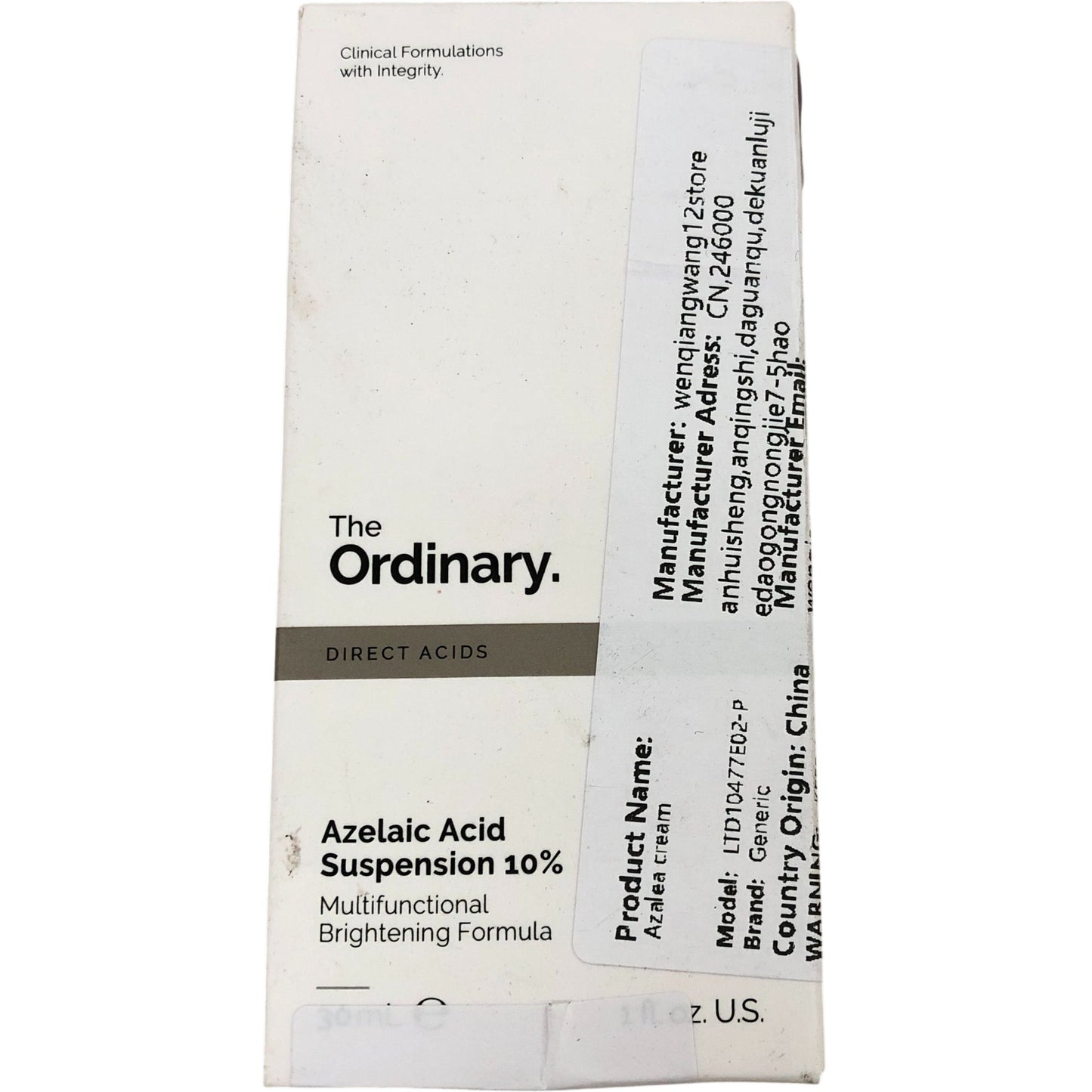 The Ordinary Azelaic Acid Suspension 10% 30ml Multifunctional Brightening