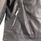 Black Biker Jacket UK12 Women's Faux Leather Zip