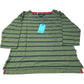 Weird Fish Olive Green Striped Top Women's 100 Percent Organic Cotton Size 14