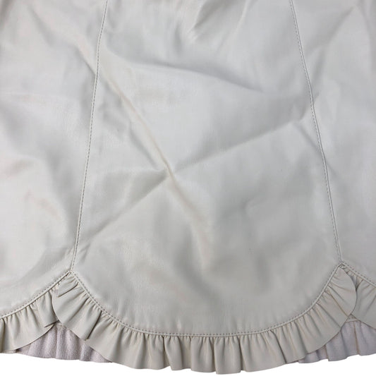 River Island A-Line Skirt Size UK8 Women's Ruffled Hem Cream Polyurethane