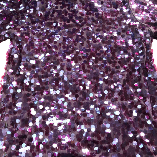 Sequin Dress UK18 Women's Evening Short Sleeve Burgundy Stylish Top
