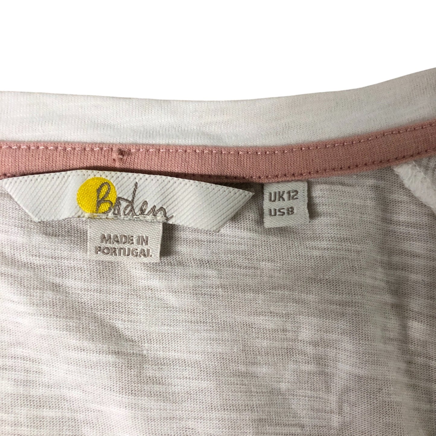 Women's White Fan Sleeve T-Shirt Lightweight Cotton Top Size 12