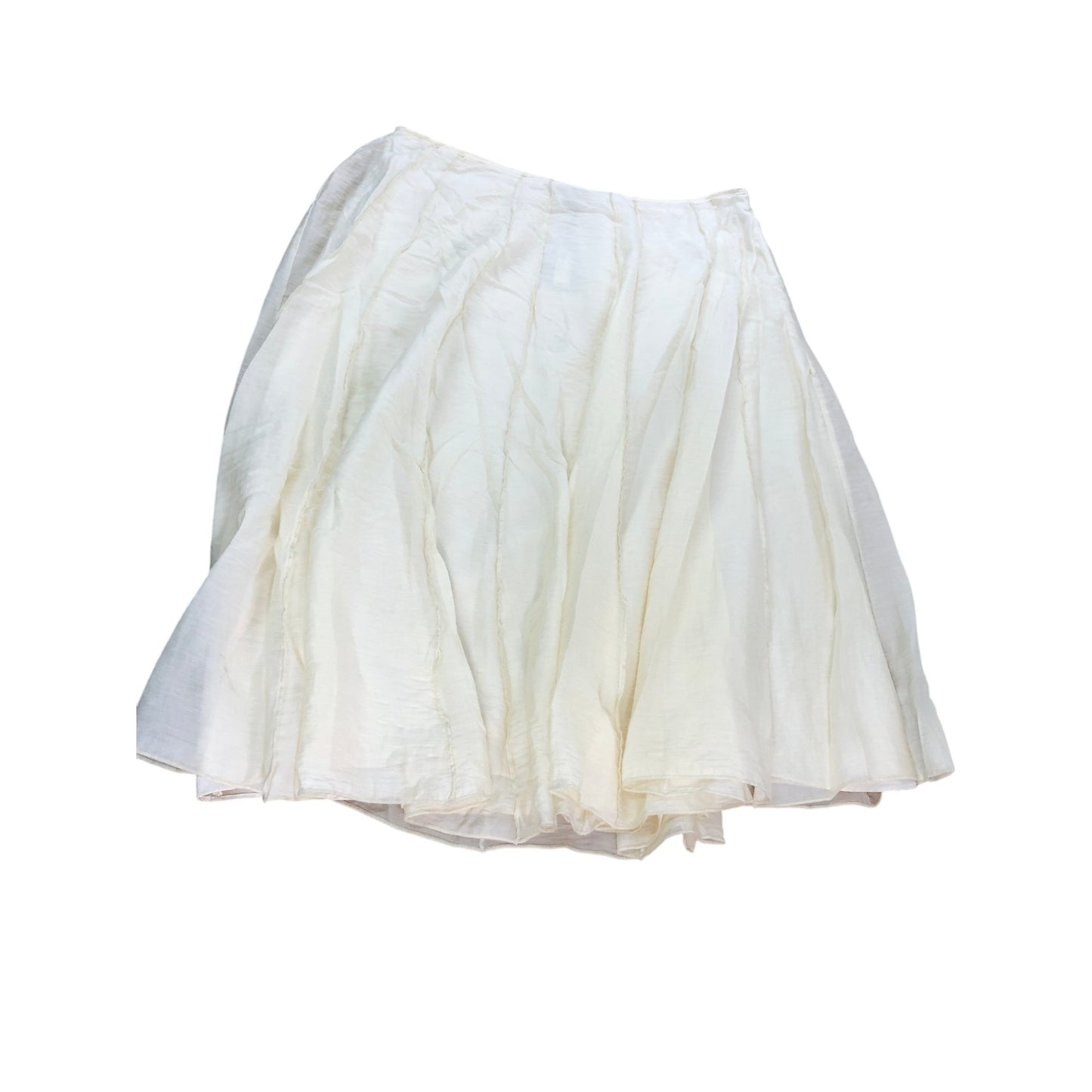 River Island Women's UK18 Cream Midi Skirt Pleated Lightweight Summer Fashion