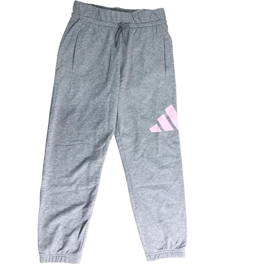 Adidas Boys Grey Activewear Trousers Size 9-10 Years Elasticated Waist