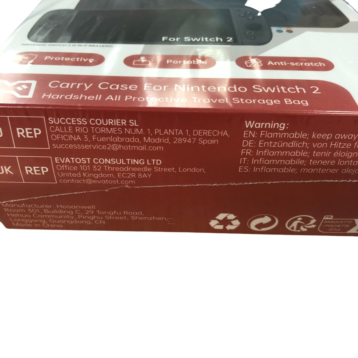 Hosanwell Carry Case For Nintendo Switch 2 Hardshell Protect Travel Bag