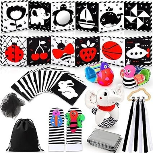 Perbabe Baby Sensory Toys Gift Set For Infants Ages 0-12 Months Educational Toys