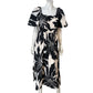 River Island Floral Print Maxi Dress Size 16 Women's Black White Summer