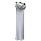 River Island Sleeveless Silver Satin Maxi Dress & Floral Midi Dress Size 8