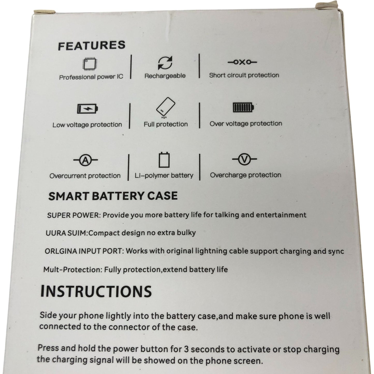 Smart Battery Case for iPhone 16 Plus HY-16 Rechargeable Protective Cover