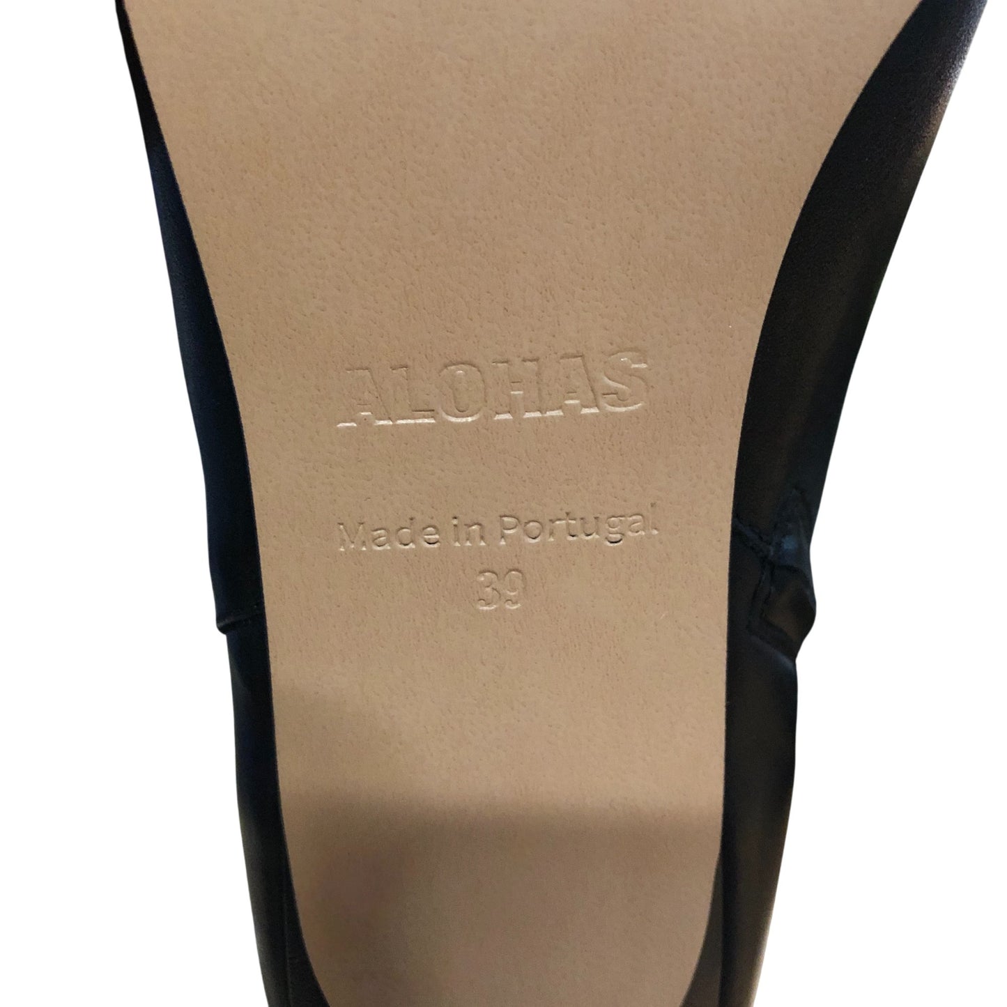 Alohas Ankle Boots UK6 Women's Pointed Toe Heeled Black Leather Size 39