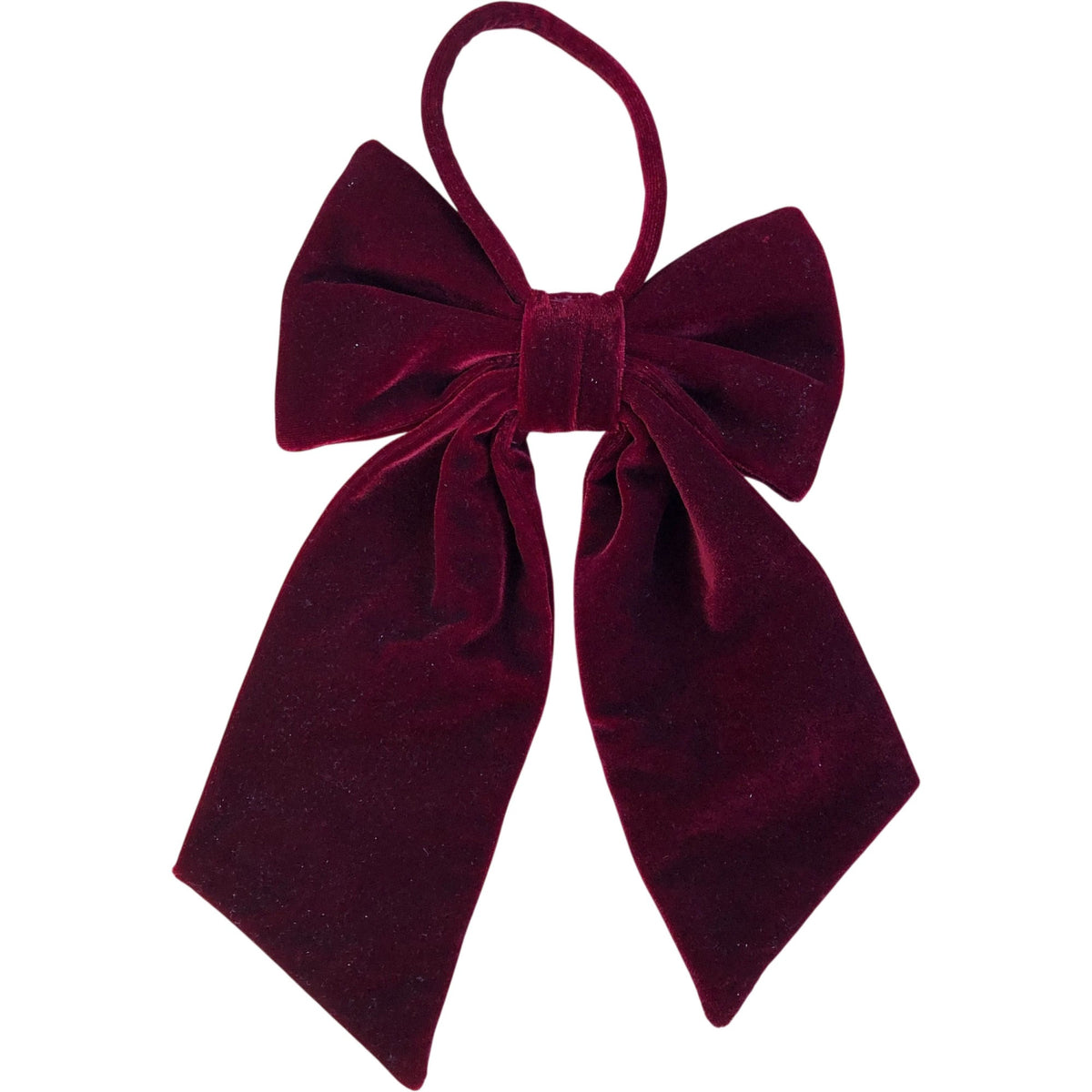 Luxury Velvet Bow Tie Sash Christmas Décor Dark Red