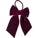 Luxury Velvet Bow Tie Sash Christmas Décor Dark Red