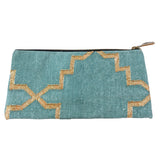 Decorative Clutch Bag Green Pattern Women Zippered Pouch Elegant Accessory
