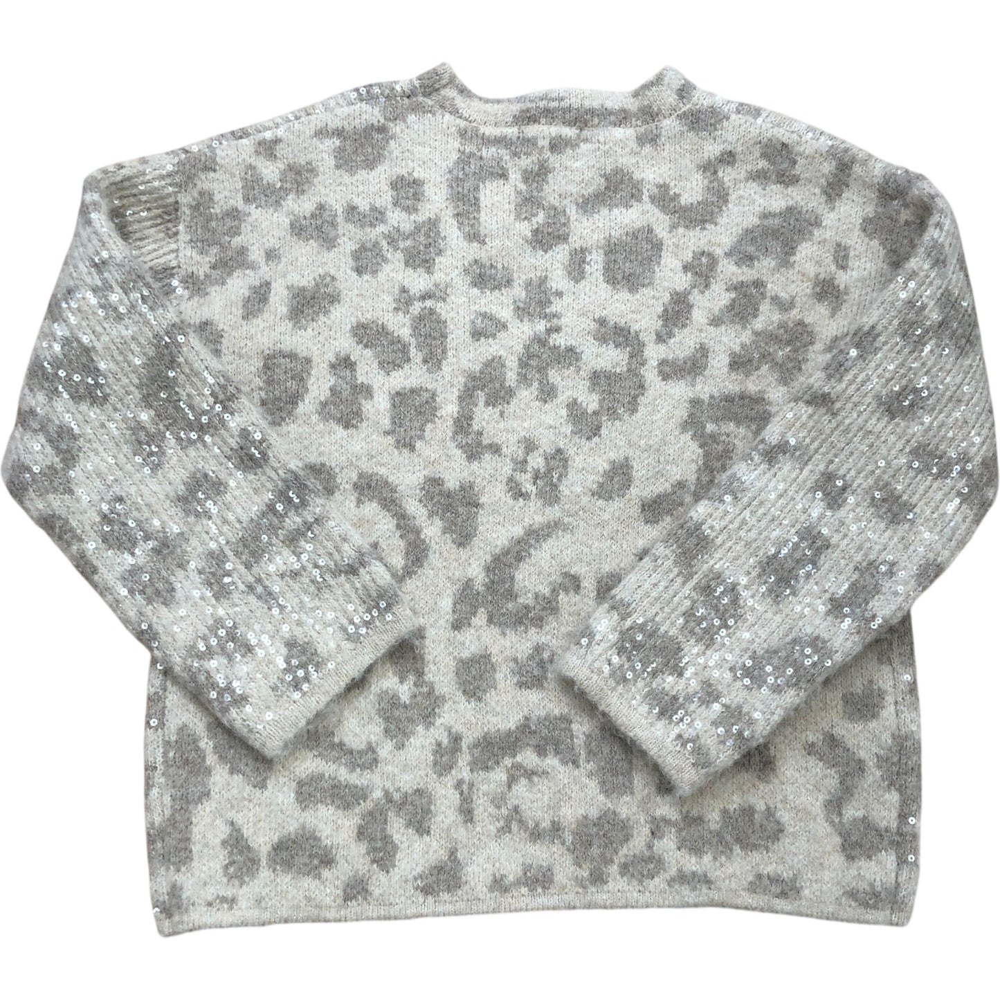 River Island Leopard Print Sequin Sweater XS Women's Casual Knit Wool Blend