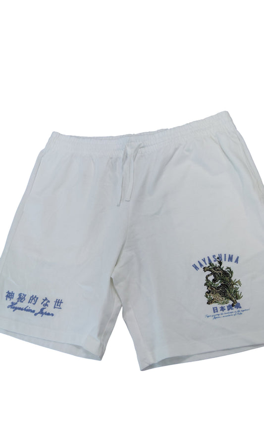 River Island Men's XL Regular Fit White Shorts Japanese Design Casual Wear