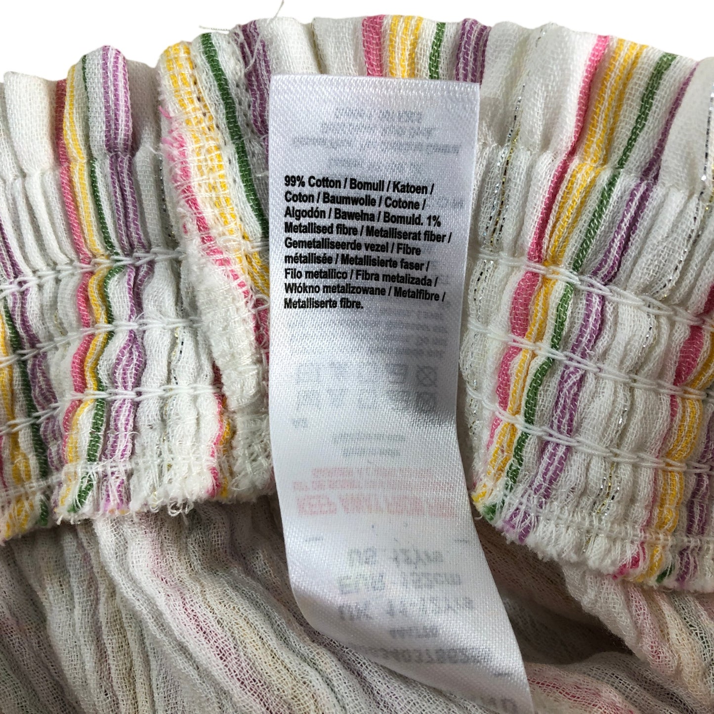 River Island Striped Tiered Skirt UK11-12 Girls Cotton Multi-Coloured Summer