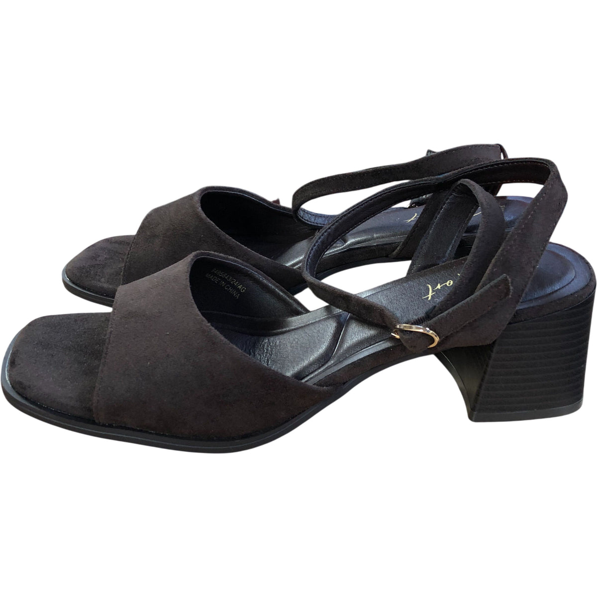 Comfort Brown Suede Heeled Sandals Size 8
