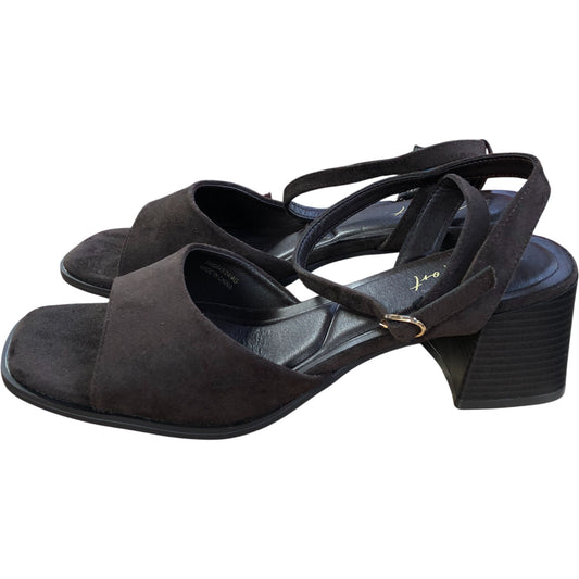 Comfort Brown Suede Heeled Sandals Size 8