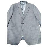 River Island Studios Men's Check Blazer UK48R Slim Fit Grey Formal Jacket