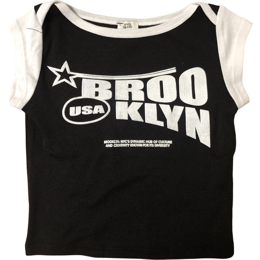 River Island Brooklyn T-Shirt 5-6 Years Girls Short Sleeve Cotton Black