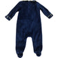 River Island Baby Navy Velvet Playsuit with Bear Hat