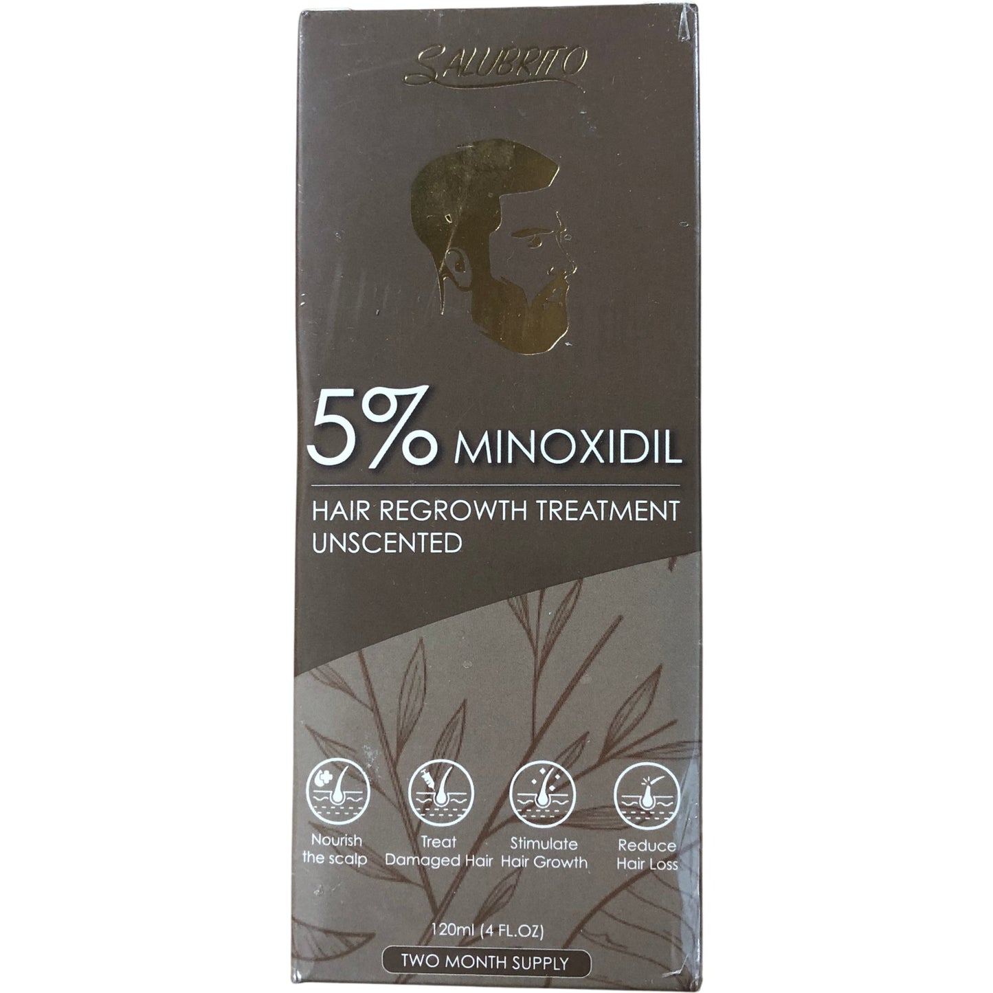SALUBRITO 5% Minoxidil Hair Regrowth Treatment Unscented 120ml Two Month Supply