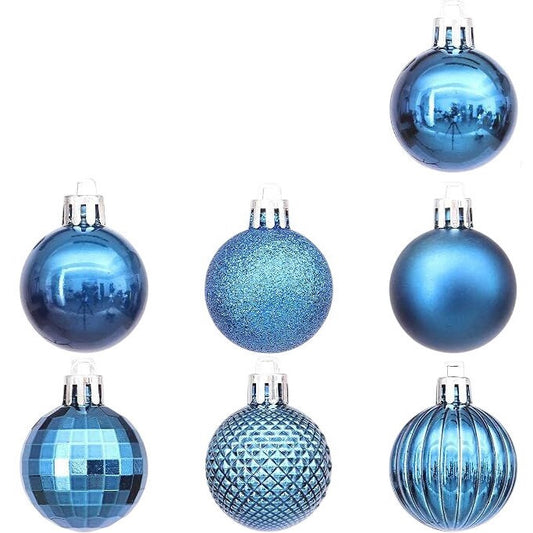 Sea Team 41-Pack Shatterproof Christmas Baubles 40mm Princess Blue