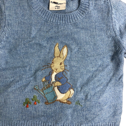JoJo Maman Bebe Peter Rabbit Jumper Legging Set 3-6M Baby Knitwear Blue Cashmere