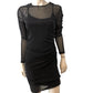 River Island Elegant Black Sheer Long Sleeve Dress UK12 Women's Dress
