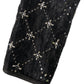Embellished Cropped Jacket Women's Black Sequined Quilted Size Medium