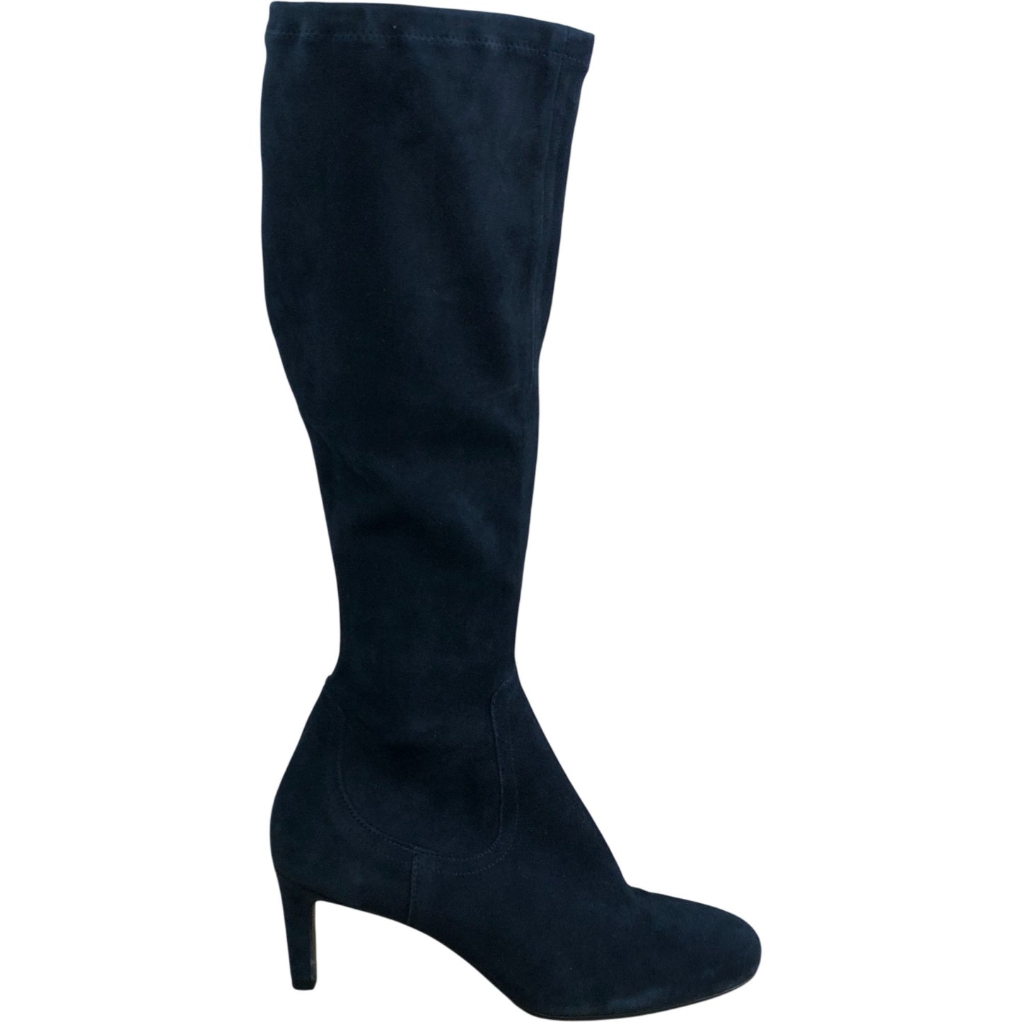 Branded Stretch Boot UK6 Women's Knee High Suede Heeled Navy