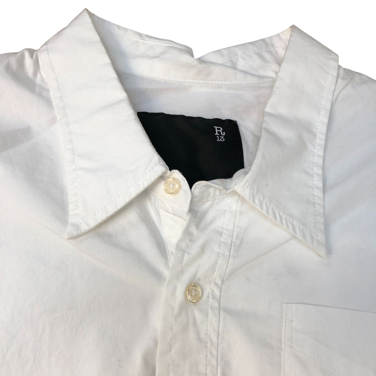 River Island Shirt 13 Women's White Cotton Crop Top Size Small