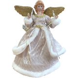 Lit Golden Angel Christmas Treetop Figure 12"
