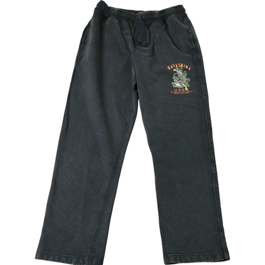 River Island Men's L Large Joggers Black Casual Trousers with Tiger Design