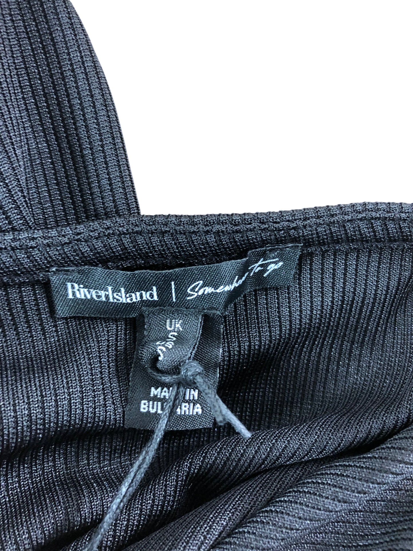 River Island Black Ribbed Top Size S Women's Stylish Loose Fit Casual Wear