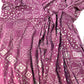 Wrap Maxi Dress UK6 Women's Burgundy Geometric Print Design Long Sleeve