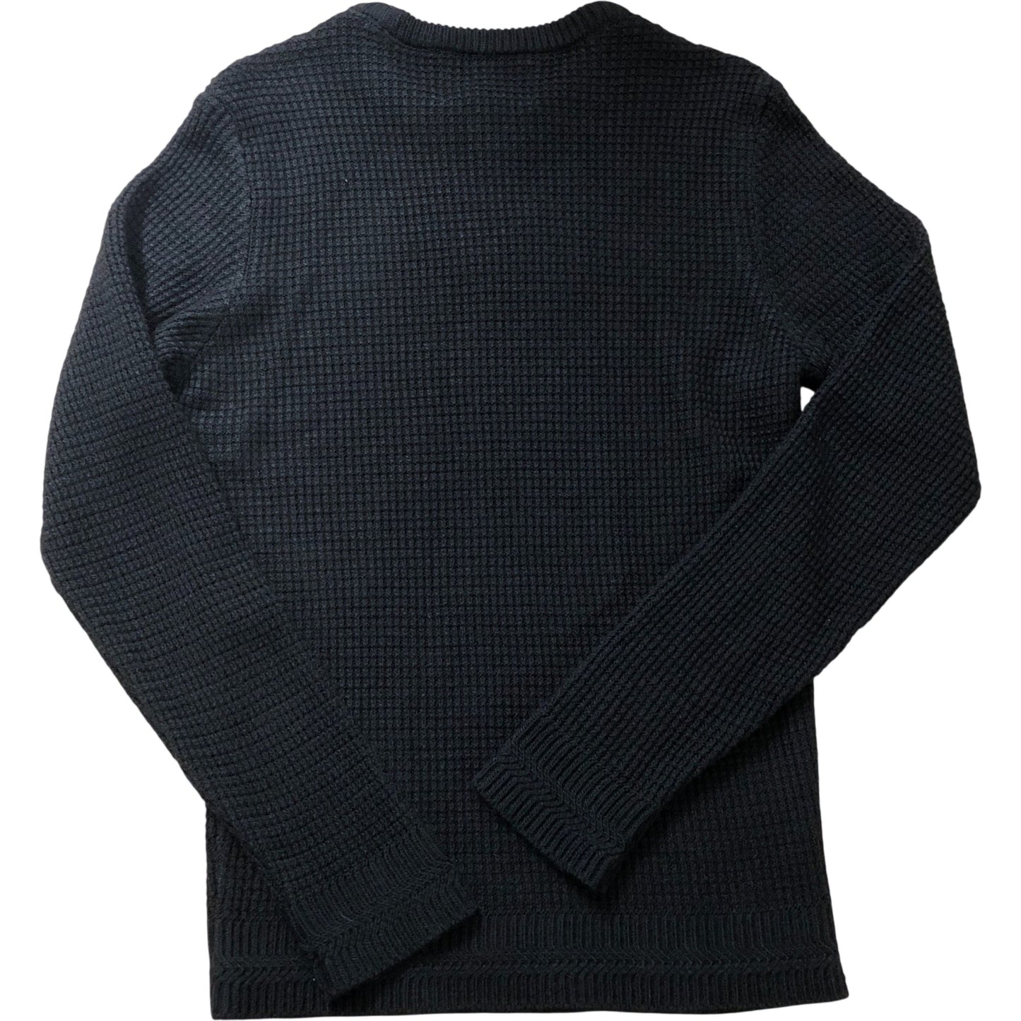 River Island Men's Black Waffle Knit Jumper Size S