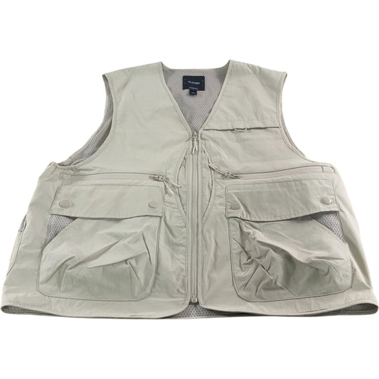 River Island Stone Utility Gilet UK M Men's Casual Lightweight Zip Pocket