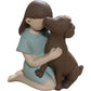 Klycea Girl and Dog Figurine Collectibles Cute Home Decor Gift