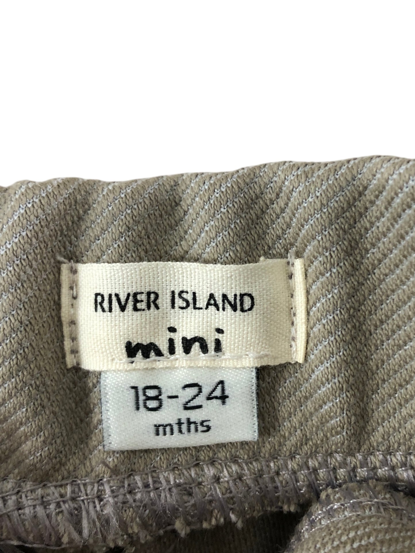 River Island Mini Chino Shorts 18-24 Months Boys Khaki Cotton Blend Casual