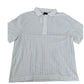 River Island Short Sleeve Polo Shirt White Lace Knit UK L Men's Casual Top