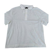 River Island Short Sleeve Polo Shirt White Lace Knit UK L Men's Casual Top