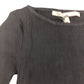 River Island Black Ribbed Long Sleeve Top UK XS Women's Wave Hem