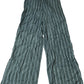Striped Trousers XS Long Women's Pleated Lightweight Green Fabric