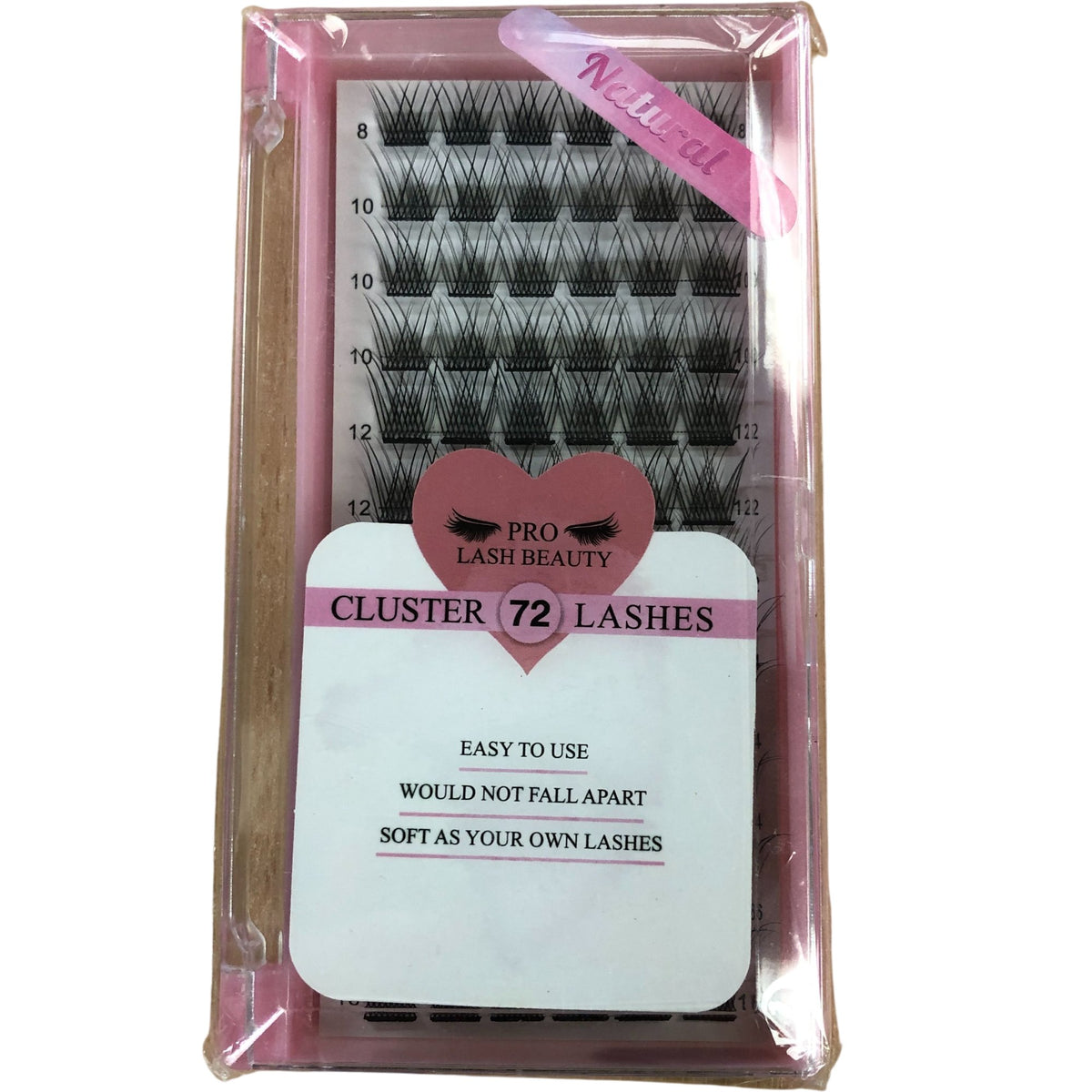 Pro Lash Beauty 72 Cluster Lashes Natural Easy to Use Soft Lash D-8-16mix